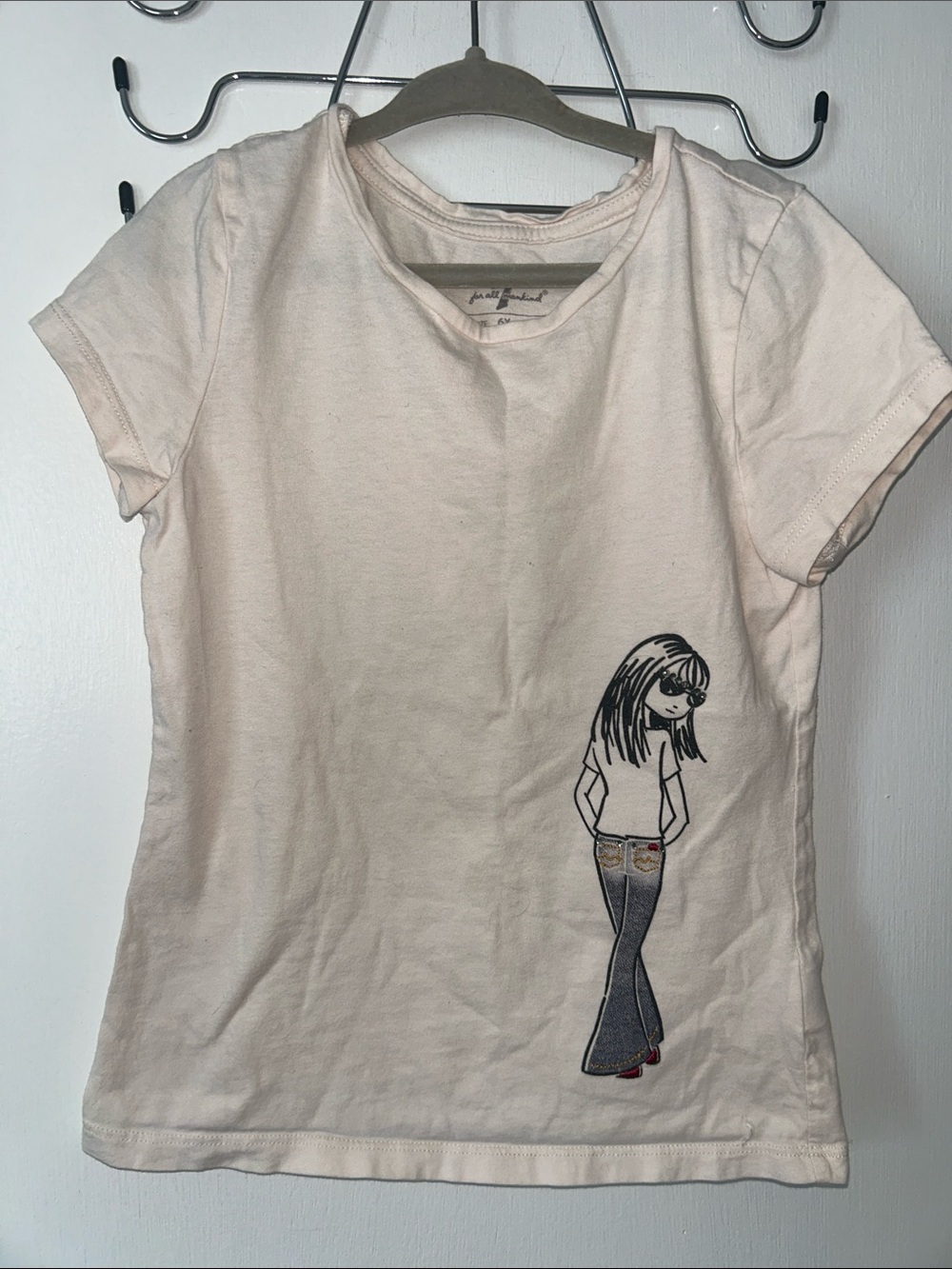 7 For All Mankind Vintage Girls Graphic Crewneck Tshirt size 6x